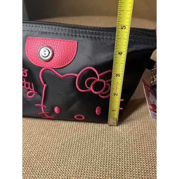 Hello Kitty (For Sale in Japan Only) Nylon Embroidered Black Wristlet Bag - Picture 10 of 10